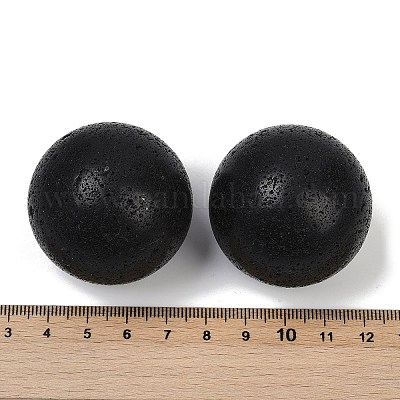 Сферические бусины из натуральной лавы G-I367-07S-1