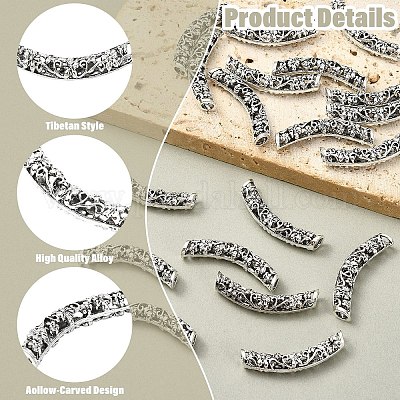 20 шт. бусины-трубочки из сплава в тибетском стиле&nbsp;TIBEB-YW0001-36-1
