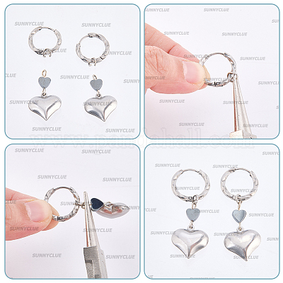 18 шт. 3 стиля сережек-колец из нержавеющей стали 316 EJEW-SC0001-82-1