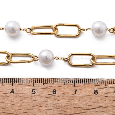 Ионное покрытие (ip) 304 нержавеющая сталь овальные звенья цепи ожерелья для женщин NJEW-P320-23G-1