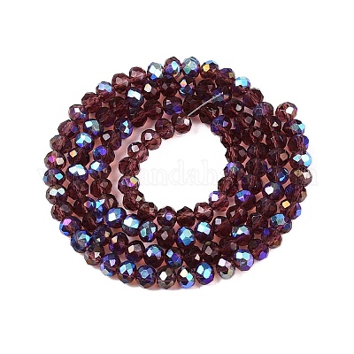 Стеклянные бусины с гальваническим покрытием  EGLA-A044-T3mm-L13-1