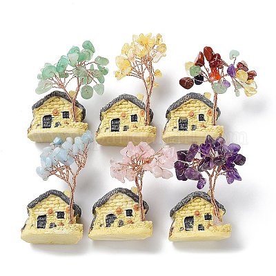 Смола и натуральный смешанный камень модель орнамент DJEW-Z001-01-1