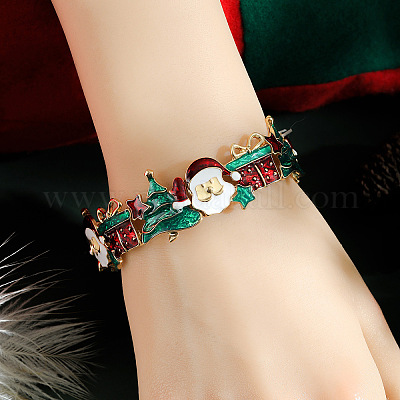Эмалевые браслеты из сплава на рождественскую тематику для женщин WG4C6FF-03-1
