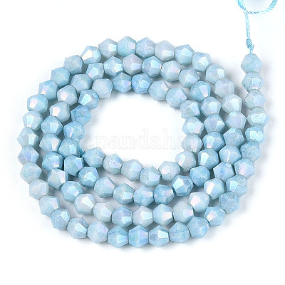 Антикоррозийные гальванические биконические стеклянные бусины EGLA-T021-4mm-16-08-1