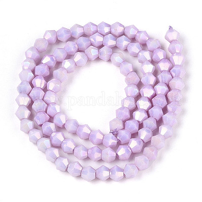 Антикоррозийные гальванические биконические стеклянные бусины EGLA-T021-4mm-16-02-1