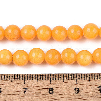 Нити круглых бусин из натурального окрашенного нефрита машан G-T139-6mm-67A-1