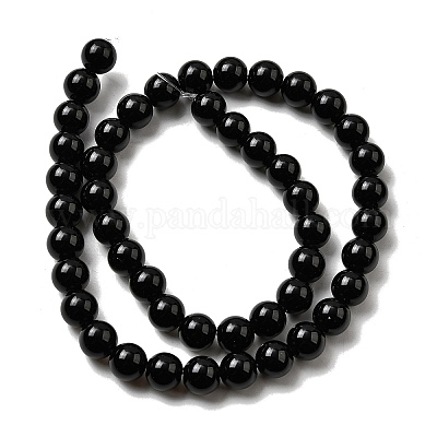 Натуральный черный обсидиан бисер пряди&nbsp;LS-G-L632-A01-8mm-1