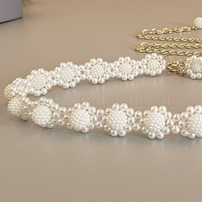 Цветок пластиковый искусственный жемчуг бисер сплав талии живот цепи для женщин FS-WG81ED8-01-1