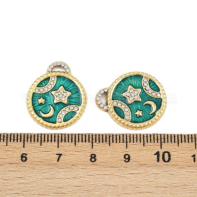 Подвески из нержавеющей стали 304 со стразами STAS-P415-18G-1