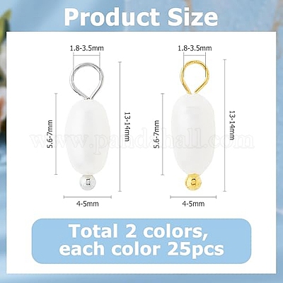 60 шт. 2-х цветные натуральные пресноводные жемчужины круглой формы с латунными петлями PALLOY-HS00005-1