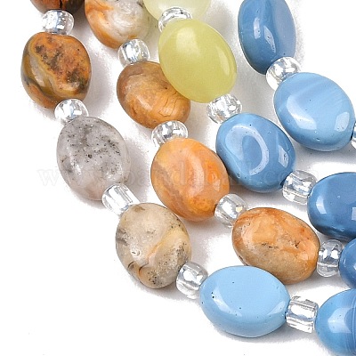 Нити из натурального сумасшедшего агата&nbsp;G-Z135-A03-1