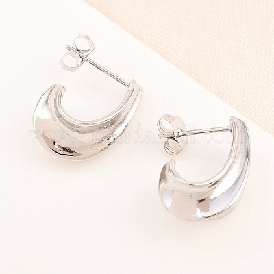 Серьги-гвоздики из хирургической нержавеющей стали 316 EJEW-C160-09P-1