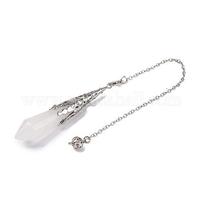 Натуральный кварцевый кристалл заостренный маятник для биолокации большие подвески G-H285-06P-A25-1