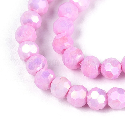 Антикоррозийные гальванические стеклянные бусины EGLA-T021-4mm-15-01-1