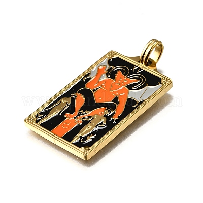 Эмалевые подвески из нержавеющей стали 304 таро STAS-M119-07G-G-1