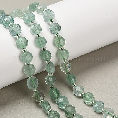 Естественный зеленый флюорит бисер нитей G-B153-B07-1