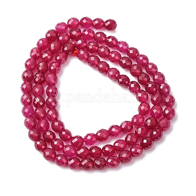 Нити бусин из красного корунда&nbsp;G-Z123-A01-4mm-1
