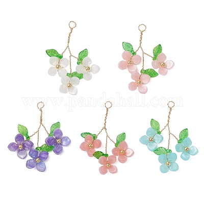 9 шт. 9-х цветные подвески из перламутрового стекла PALLOY-JF03601-1