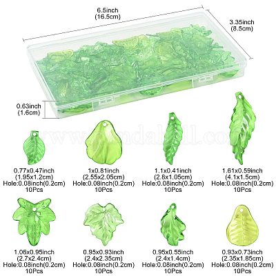 80шт 8 стиля прозрачные акриловые подвески OACR-FS0002-34-1