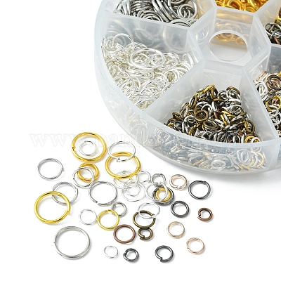 60 г 6 стиля самодельные латунные и железные открытые соединительные кольца DIY-FS0004-11-1