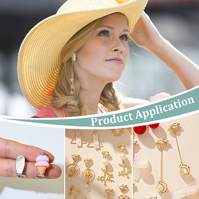 30 шт. 5 стиля фурнитуры для сережек-клипс из латуни FIND-GA0007-08-1