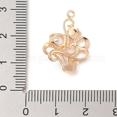 Подвески из прозрачного стекла с инкрустацией из латуни KK-S388-30G-1