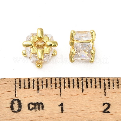 Латунные микро проложить кубического циркония бусы KK-B142-03G-01-1