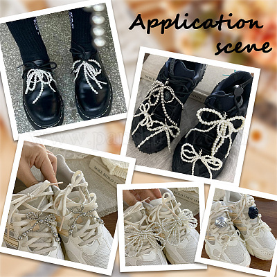 2 пирс бант пластиковый искусственный жемчуг подвески для обуви DIY-SP0002-84A-1
