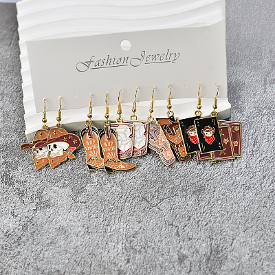 5 пара серег-подвесок из сплава с эмалью на Хэллоуин FS-WGBF0DA-02-1