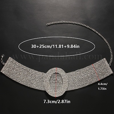 Овальные ожерелья-чокеры из сплава со стразами для женщин FS-WG31DD1-01-1
