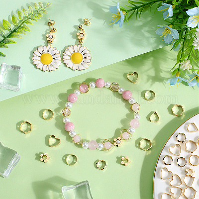 48шт. 6 стиля латунной бусины рамки KK-SC0004-62-1