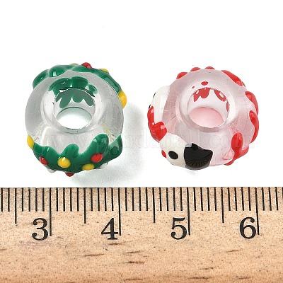 Рождественские стеклянные европейские бусины LAMP-F132-01-1