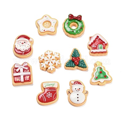 Кабошоны из непрозрачной рождественской смолы CRES-I049-01-1