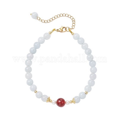 Натурального белого нефрита браслеты BJEW-JB11973-03-1