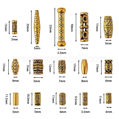 150шт 15 стильные бусины из сплава в тибетском стиле TIBEB-SZ0001-01-1