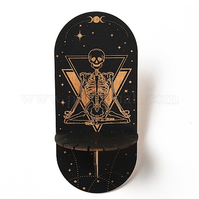 Деревянная настенная небольшая хрустальная витрина AJEW-L090-A11-1