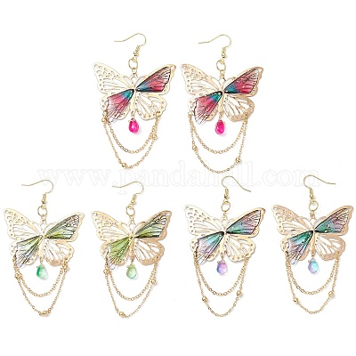 Серьги-подвески из стекла EJEW-TA00590-1