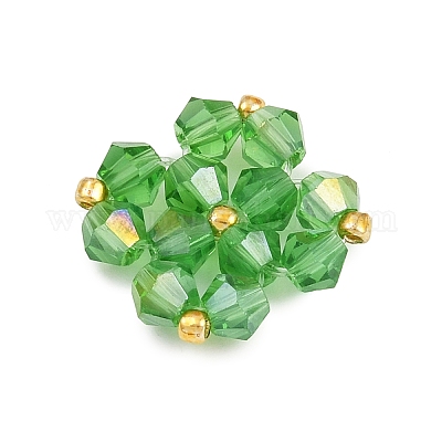 5 шт. прозрачные стеклянные бусины зеленого цвета PALLOY-JF04465-02-1