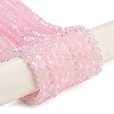 Запекание окрашенные прозрачные стеклянные бусины нити DGLA-F029-J4mm-08-1