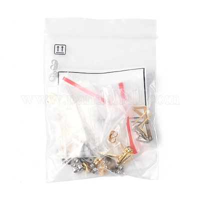 16 шт. 8 стиля 201 нержавеющая сталь серьги-гвоздики с отверстием EJEW-FS0001-21-1