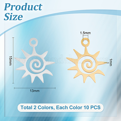 20 шт. подвески из нержавеющей стали 201 двух цветов STAS-UN0051-30-1