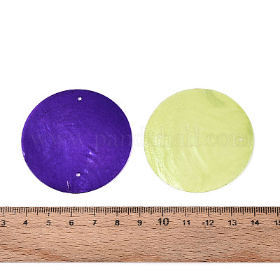 Окрашенные распылением натуральные подвески с соединителем оболочки Capiz SSHEL-N039-03-01-1