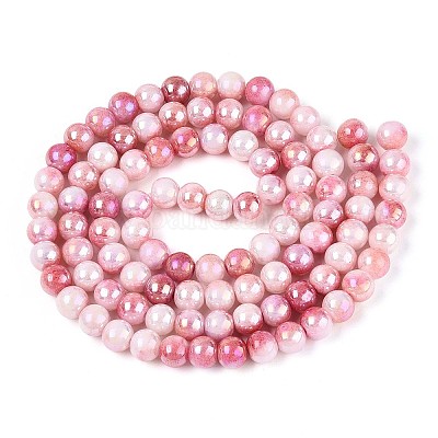 Гальванические непрозрачные стеклянные бусины EGLA-T026-8mm-05K-1