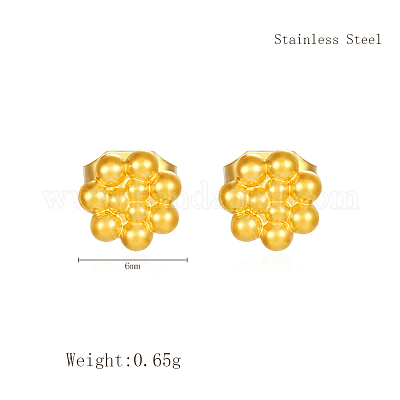 Минималистичные геометрические серьги-гвоздики с цветами из нержавеющей стали 304 для повседневной носки WY0969-1