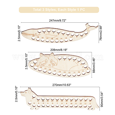 Ahademaker 3 шт. 3 стильные деревянные нитки из тополя намоточные доски DIY-GA0003-16-1