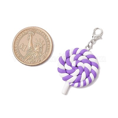 Украшения из полимерной глины в виде леденцов ручной работы HJEW-JM03387-1