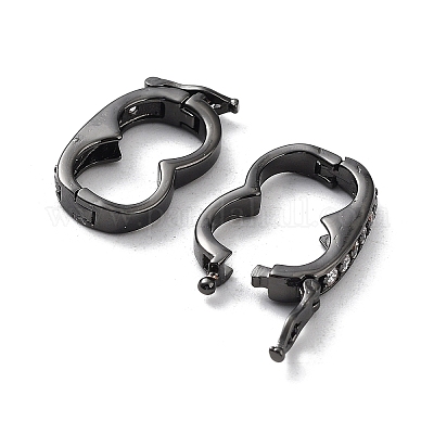 Стойки обшивки латунные микро проложить кубического циркония Twister застежками ZIRC-I012-16B-RS-1