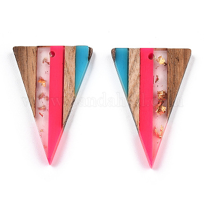 Подвески из прозрачной смолы и ореха RESI-TAC0017-50-A02-1