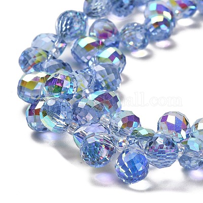 Стеклянные бусины с гальваническим покрытием  EGLA-D030-17B-1