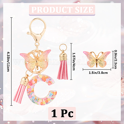 Брелок с кисточкой из цинкового сплава KEYC-WH20004-12I-1